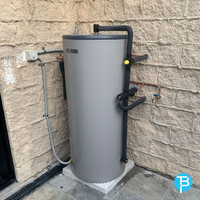 Heat pump water heater installed at a Bayside home